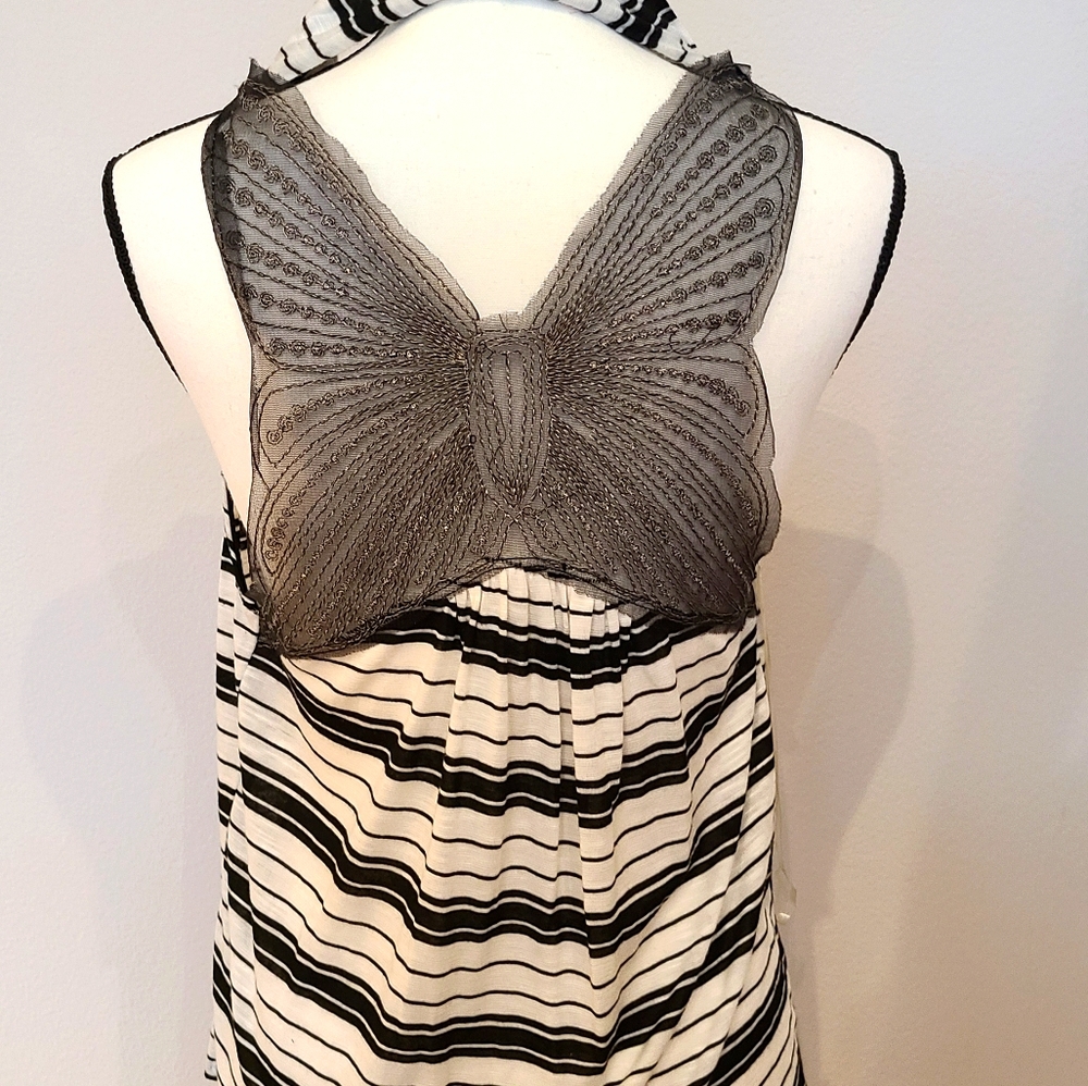 Butterfly Stripe Vest Sleeveless Jacket